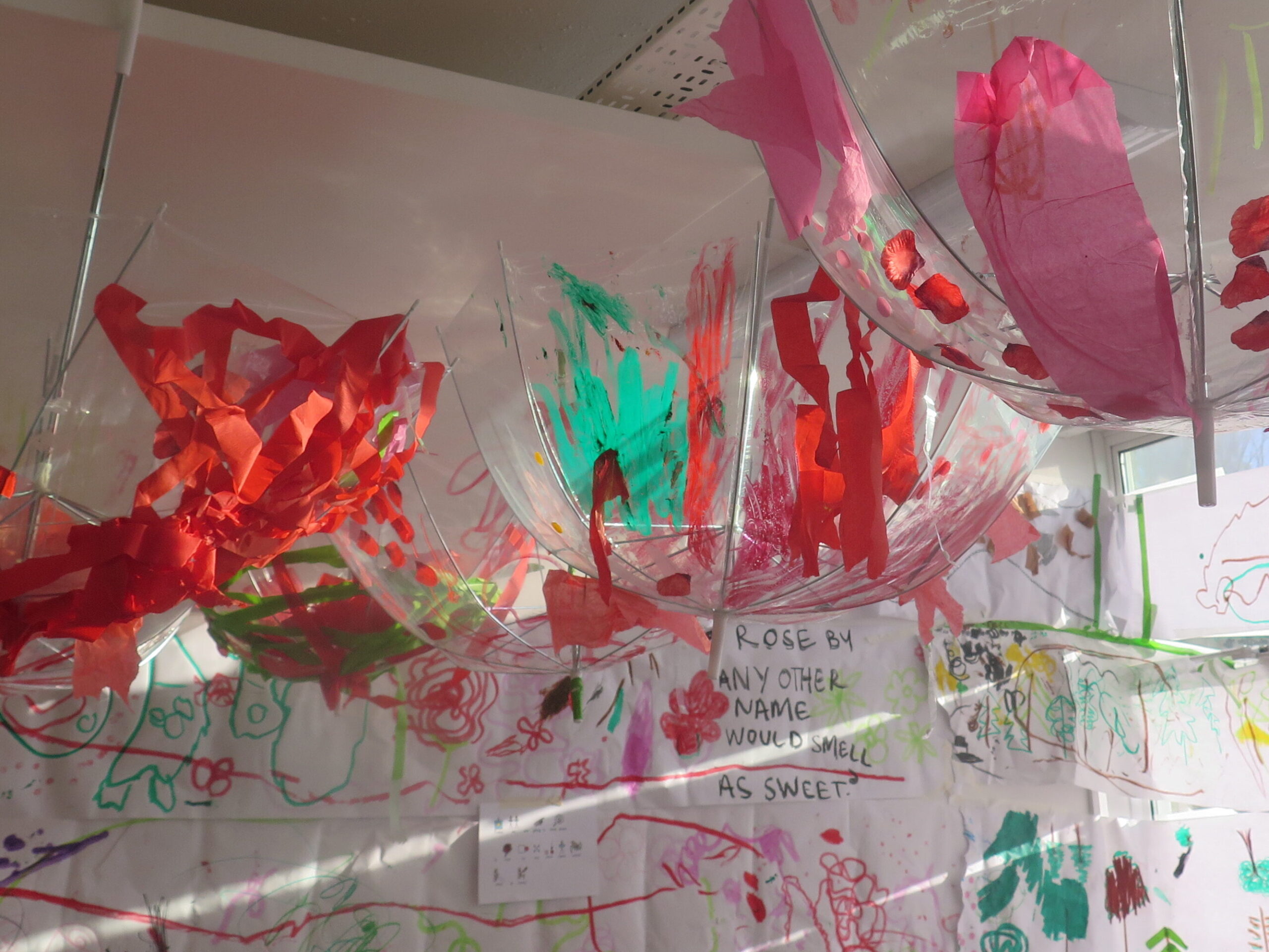 Artwork from our:voices project where SEND children engage with reading in new and accessible ways.