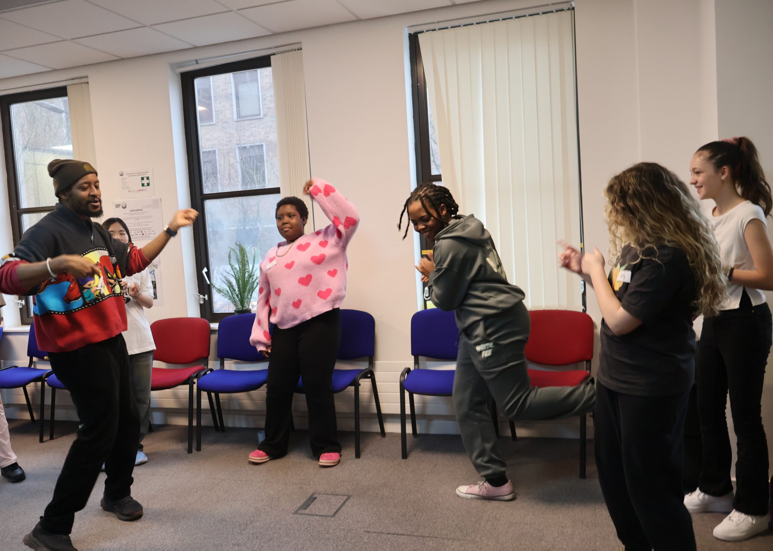 Young carers dancing.