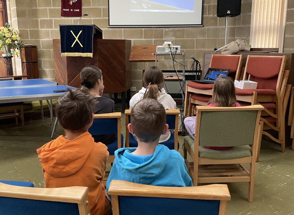 Young carers watching their animations.