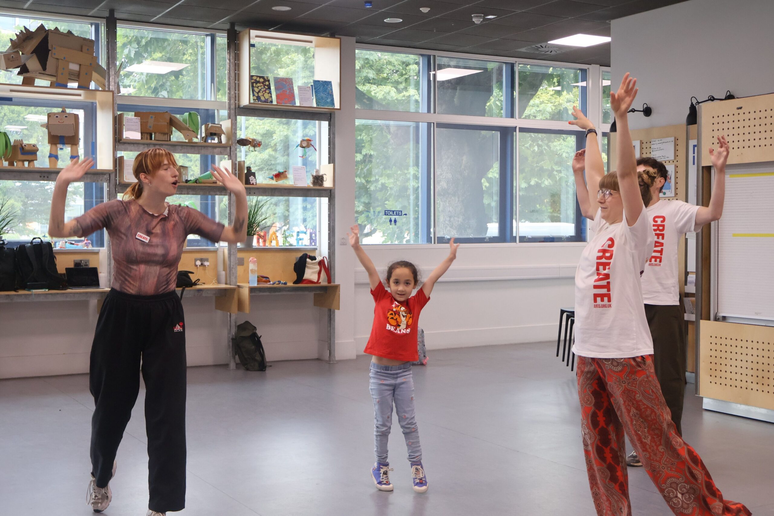 Young carers preparing for their dance showcase.