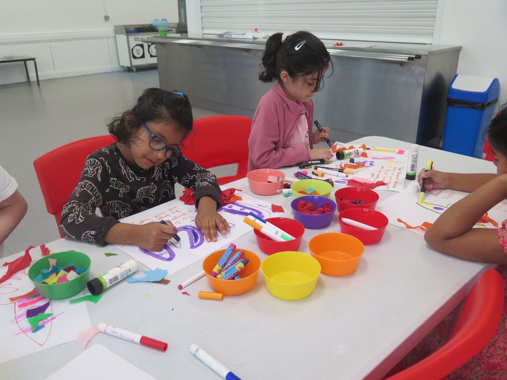 Children with SEND taking part in our:stories, a programme by creative arts charity, Create.
